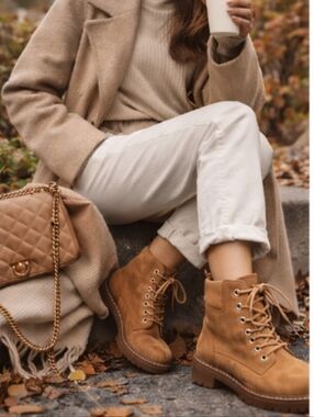 Classic Y2K Tan Combat Boots